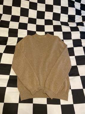Charter Club Luxury 100% Cashmere Sweater Table Crewneck Light Brown Women's XS